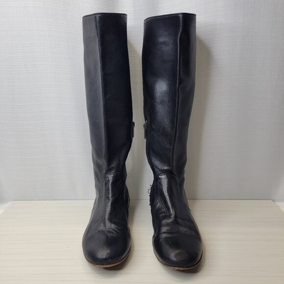 Frye Black Flat Jillian Pull On Tall Boot with Lace Detail, 7M - Picture 6 of 11